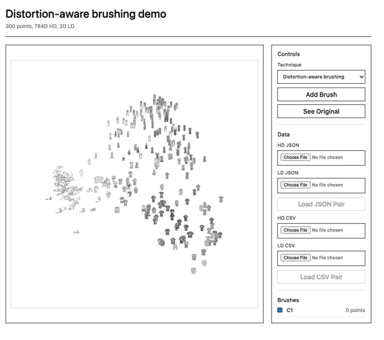 Distortion-aware brushing demo preview